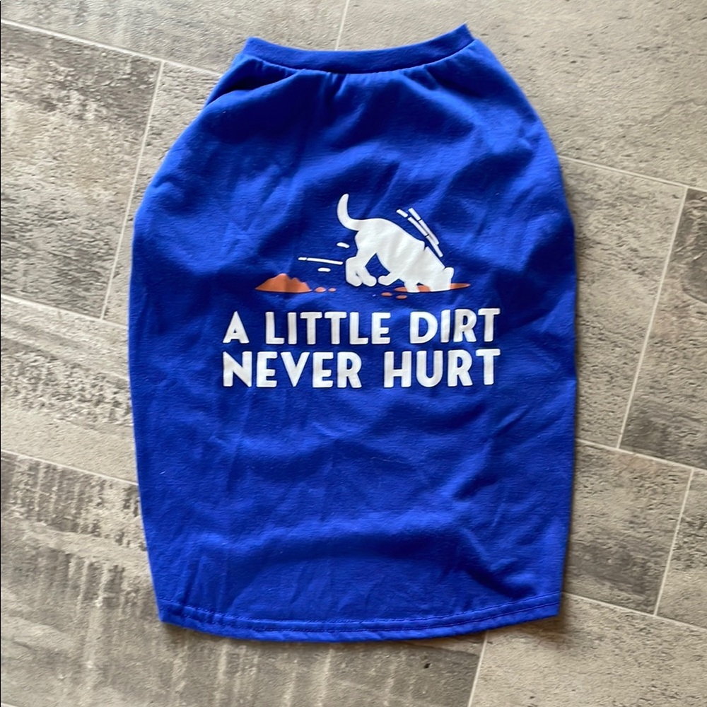 2/$10 Top Paw Blue Dog Shirt - A Little Dirt Never Hurt